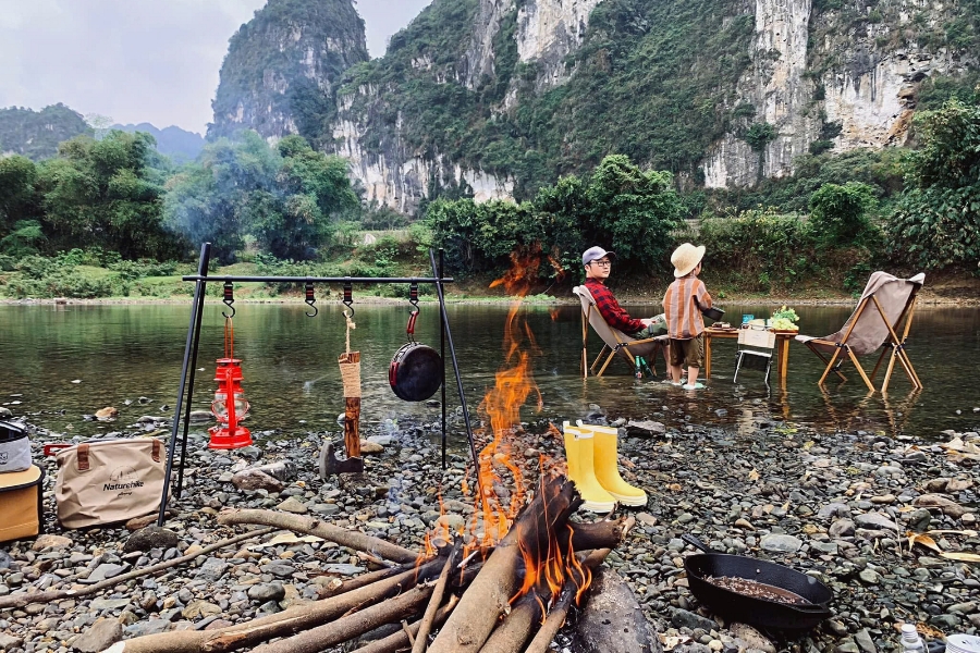 cắm trại có suối gần Hà Nội